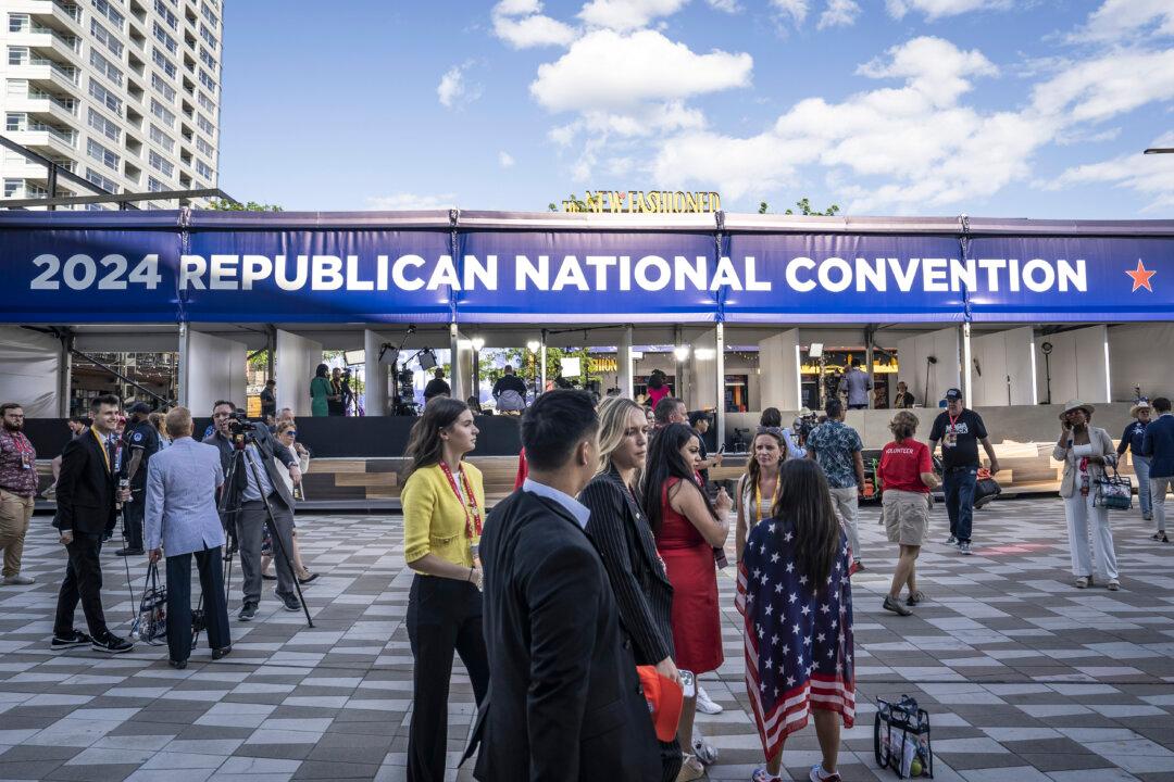 The Republican National Convention (RNC) grounds in Milwaukee, Wis., on July 17, 2024. (Madalina Vasiliu/The Epoch Times)