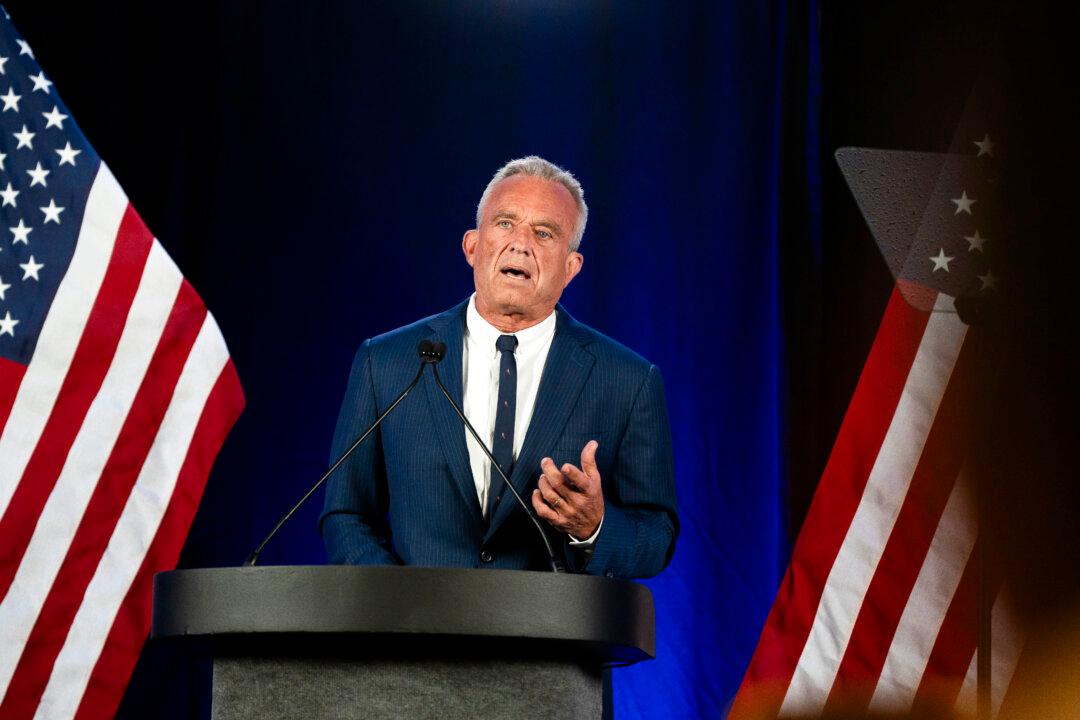 Former Presidential candidate Robert F. Kennedy Jr. announces the suspension of his presidential campaign and support for Republican presidential candidate, former President Donald Trump, in Phoenix, Ariza., on Aug. 23, 2024. (Rebecca Noble/Getty Images)