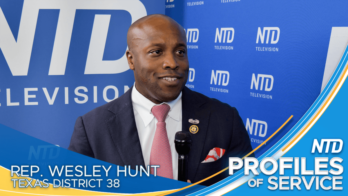 Rep. Wesley Hunt on service and family for NTD’s "Profiles of Service." (NTD)