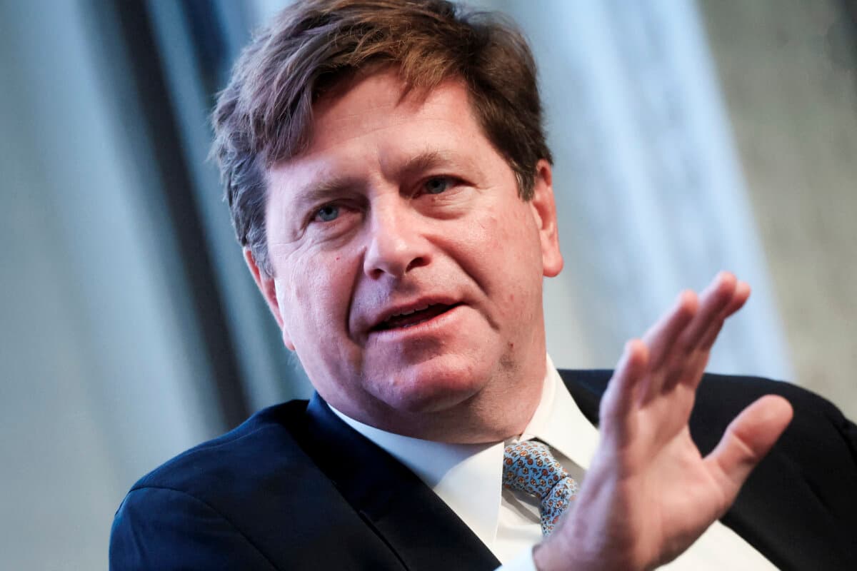 Jay Clayton, former chairman of the SEC, speaks during the 13D Monitor’s Active-Passive Investor Summit in New York City on Oct. 18, 2022. (Brendan McDermid/Reuters)