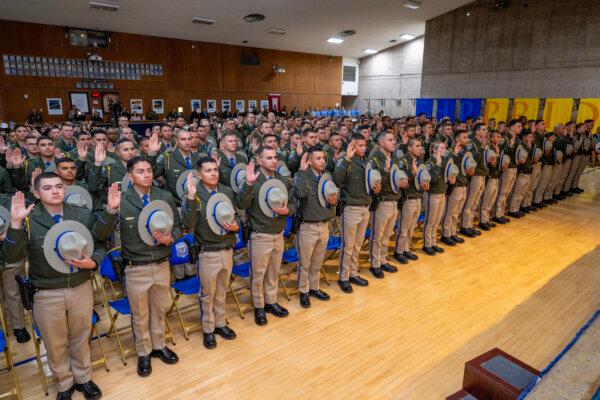 New California Highway Patrol officers attend their graduation ceremony in Sacramento, Calif., on Nov. 15, 2024. (California Highway Patrol)