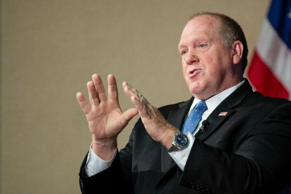 Former acting ICE Director Tom Homan speaks at the National Press Club on June 5, 2018. (Charlotte Cuthbertson/The Epoch Times)