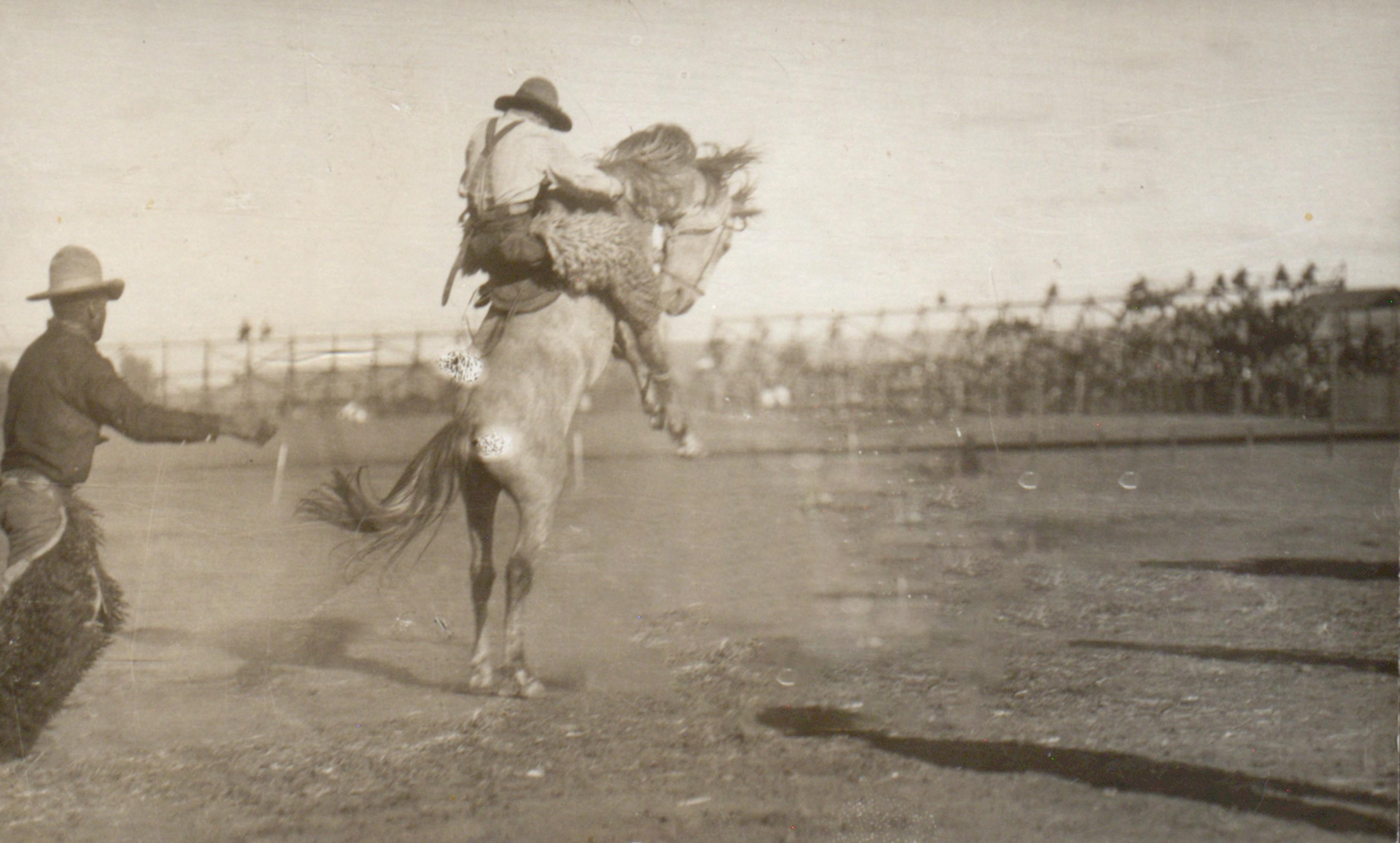 "A Sky Scraper," 1912, photographed by Marcell at the stampede in Calgary, Canada. Internet Archive. (Public Domain)