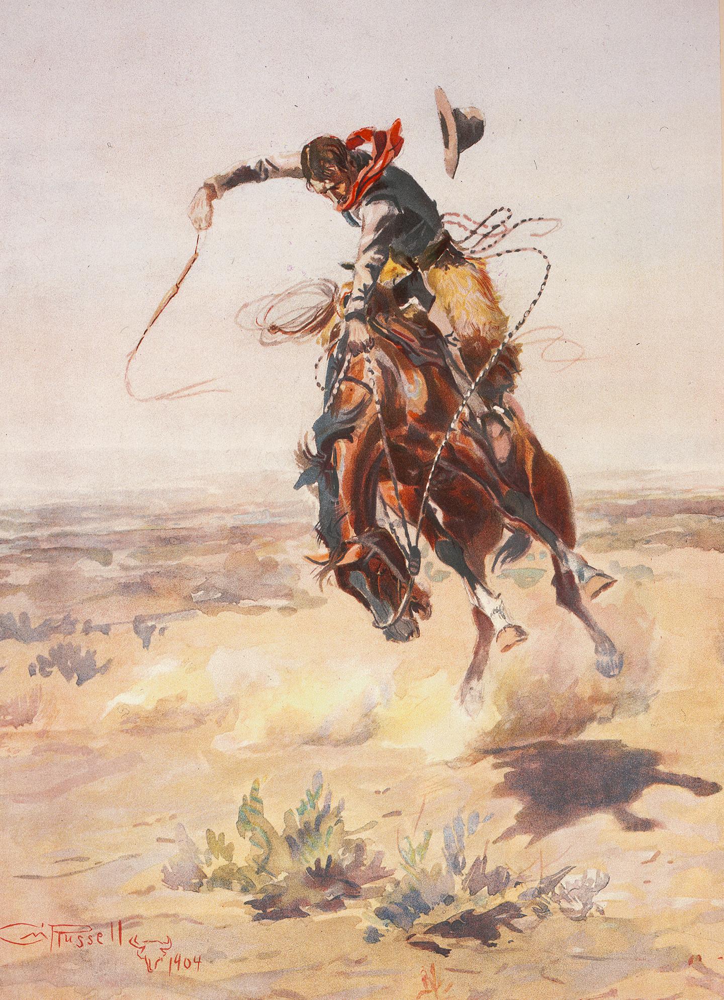 "A Bad Hoss," 1904, by Charles M. Russell. Library of Congress. (Public Domain)