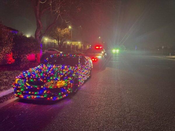 Adding holiday lights to cars in California is off. limits, the California Highway Patrol in Madera County, California, said Dec. 20. (California Highway Patrol)