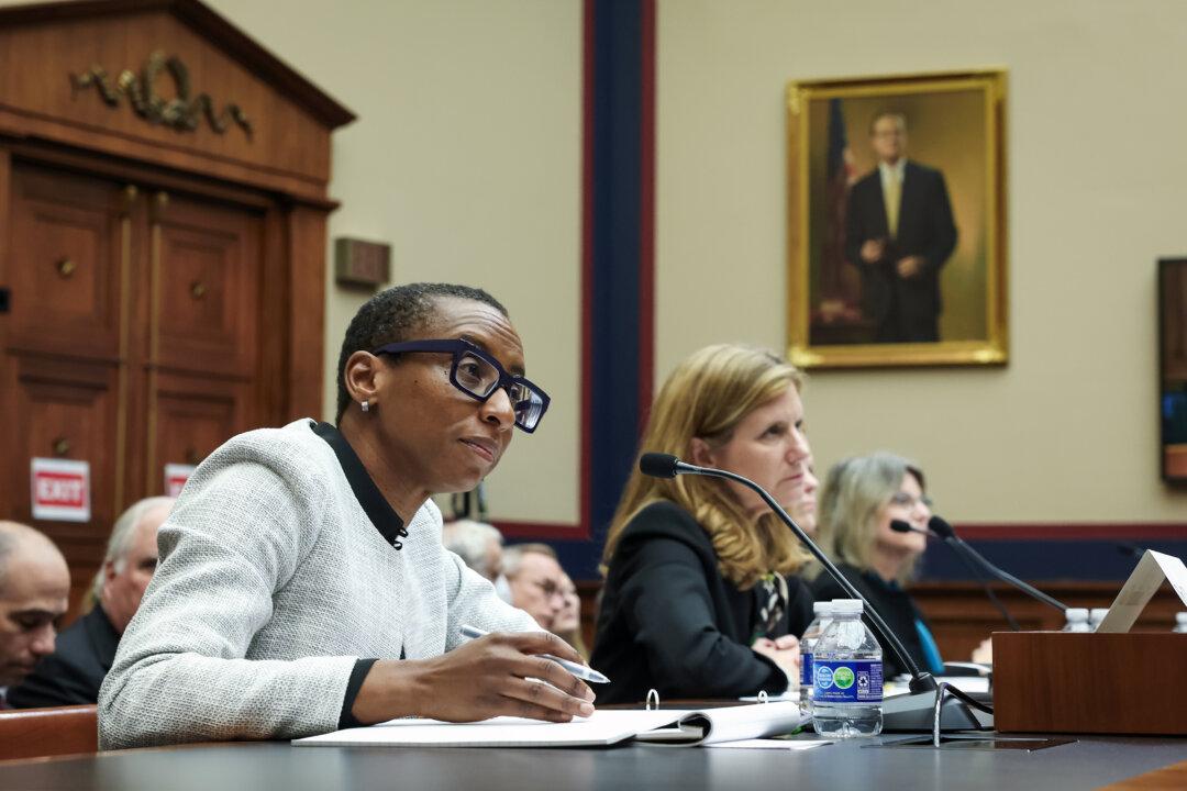 Claudine Gay (L), president of Harvard University, and other university administrators testify at a hearing to investigate anti-Semitism on college campuses, at the U.S. Capitol on Dec. 5, 2023. (Kevin Dietsch/Getty Images)