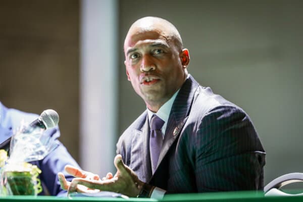 Scott Turner, executive director of the White House Opportunity and Revitalization Council, at Second Change Farms in Wilmington, Del., on Sept. 14, 2020. (Charlotte Cuthbertson/The Epoch Times)
