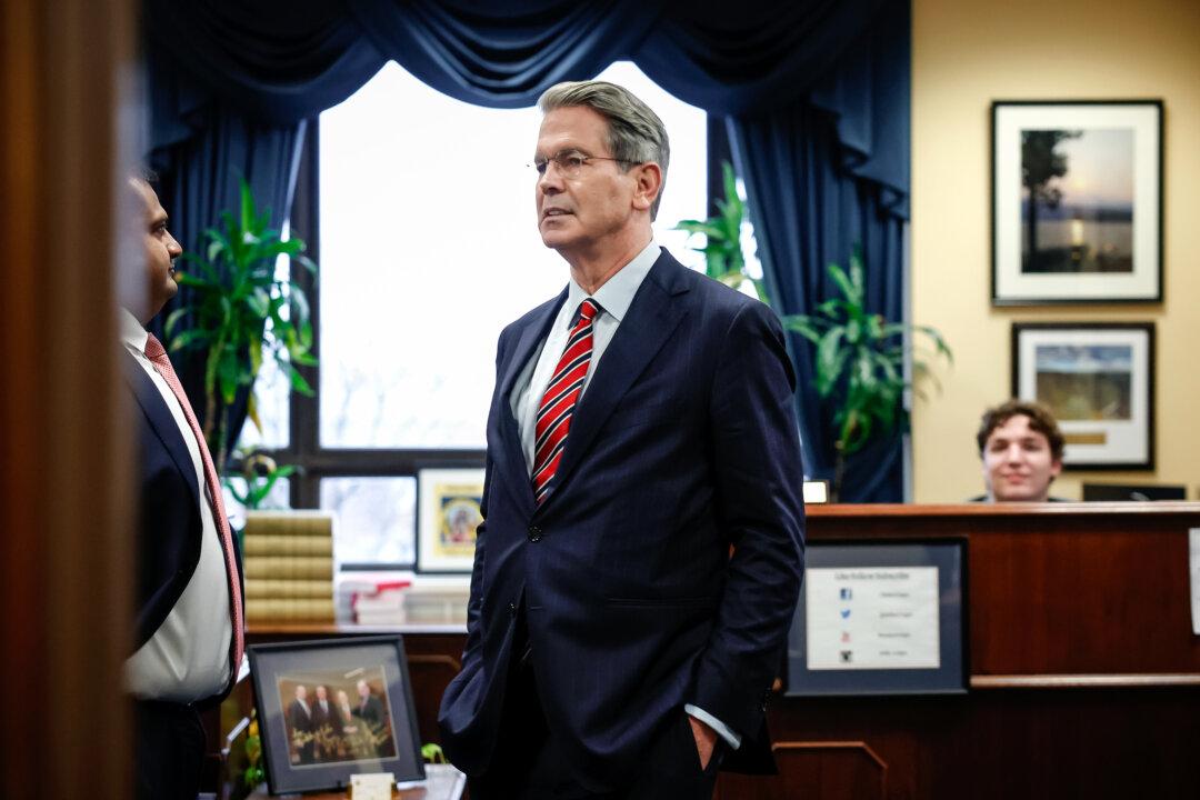Scott Bessent, President-elect Donald Trump's nominee for treasury secretary, arrives for a meeting with Sen. Mike Crapo (R-Idaho) in the Dirksen Senate Office Building in Washington on Dec. 10, 2024. (Kevin Dietsch/Getty Images)