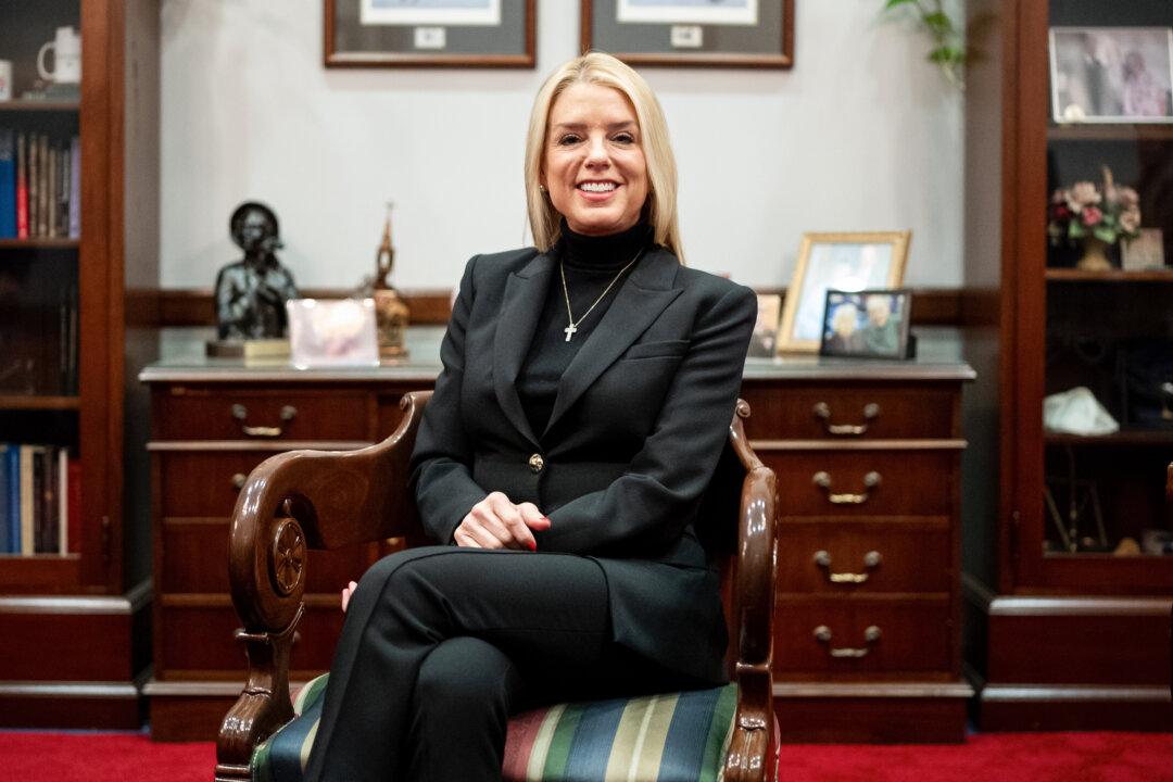 Pam Bondi, President-elect Donald Trump's nominee for attorney general, meets with incoming Senate Judiciary Committee Chair Sen. Charles Grassley (R-Iowa) in his office at the Hart Senate Office Building in Washington on Dec. 2, 2024. (Andrew Harnik/Getty Images)