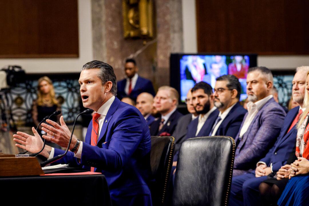 President-elect Donald Trump's nominee for Secretary of Defense, Pete Hegseth, testifies during his Senate Armed Services confirmation hearing at the U.S. Capitol on Jan. 14, 2025. (Anna Moneymaker/Getty Images)