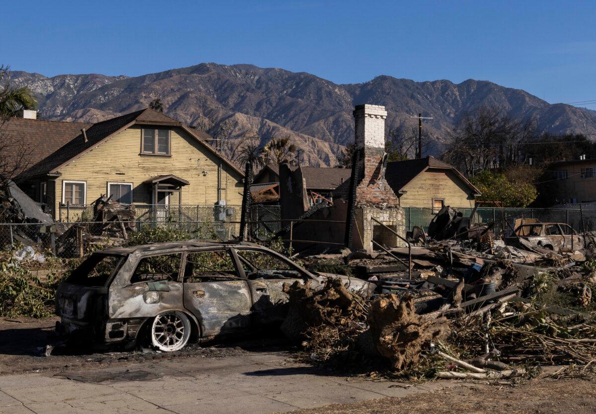 Damage from the Eaton Fire in Altadena, Calif., on Jan. 24. (John Fredricks/The Epoch Times)