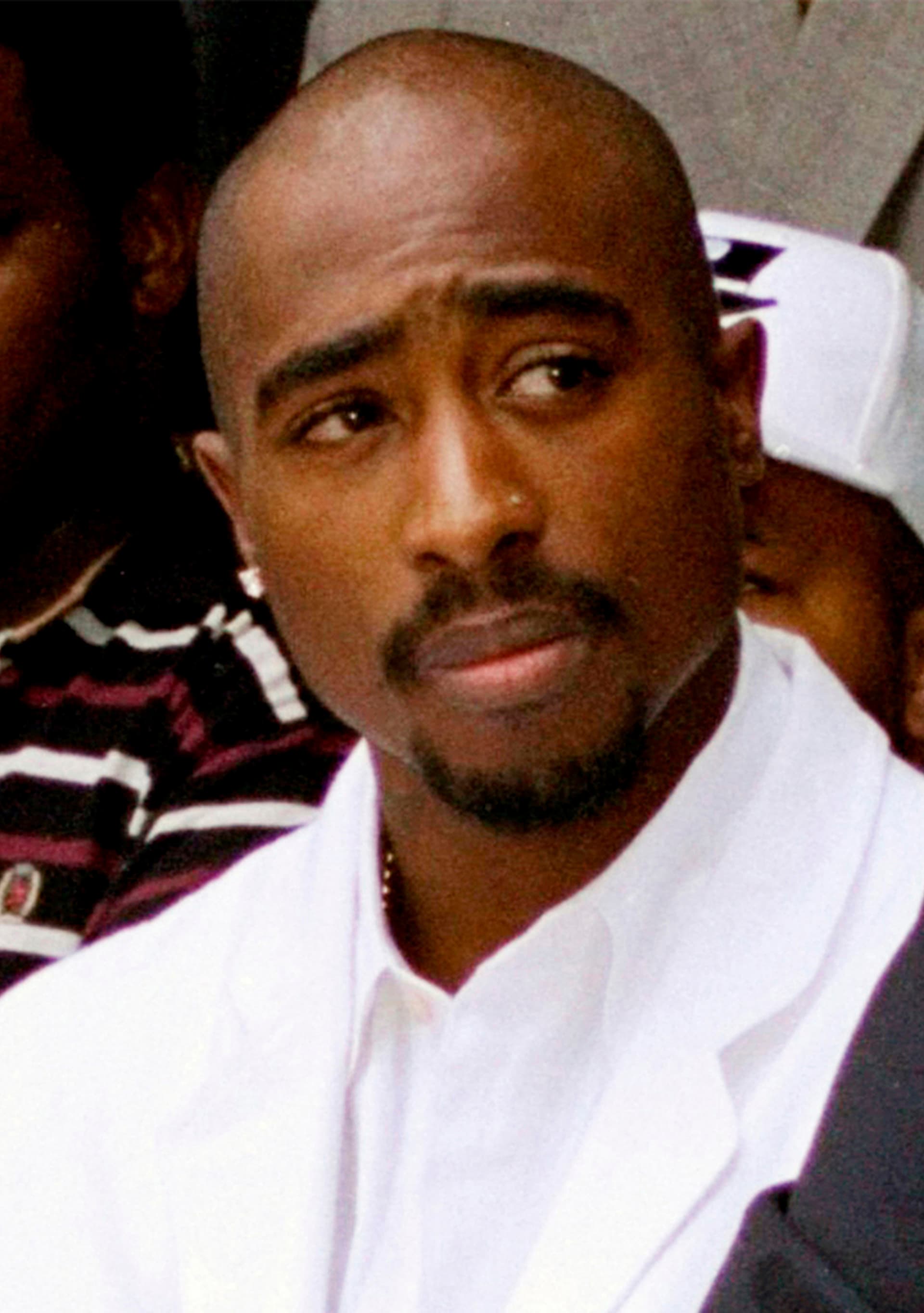 Rapper Tupac Shakur attends a voter registration event in South Central Los Angeles on Aug. 15, 1996. (Frank Wiese/AP)