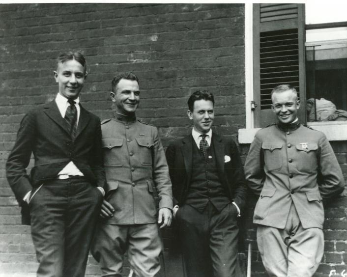 Eisenhower (Far R) with three friends in a 1919 photograph. (Public Domain)