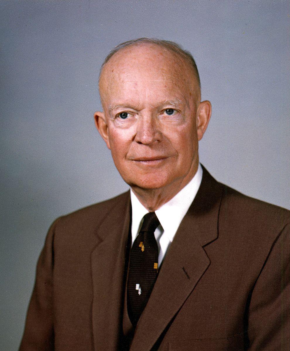 The White House's official 1959 portrait photograph of President Dwight D. Eisenhower. (Public Domain)
