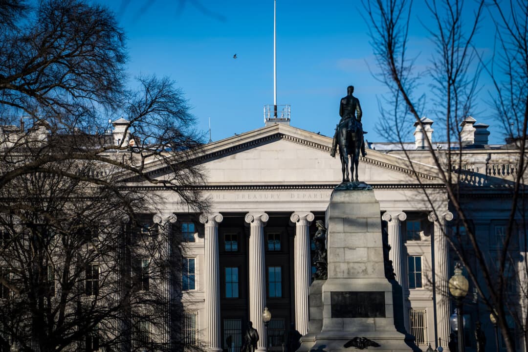 The U.S. Department of the Treasury in Washington on Jan. 14, 2025. (Madalina Vasiliu/The Epoch Times)