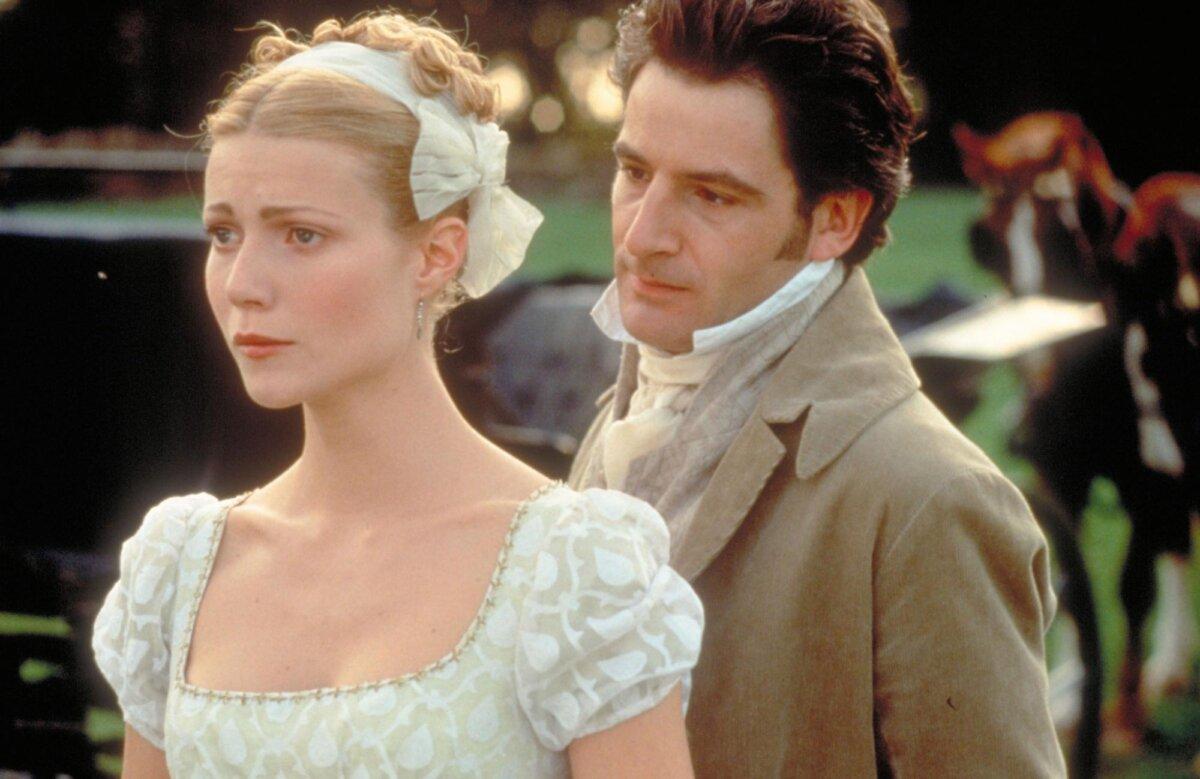 Mr. Knightly (Jeremy Northam) scolds Emma (Gwyneth Paltrow) for hurting another. (MovieStillDb)