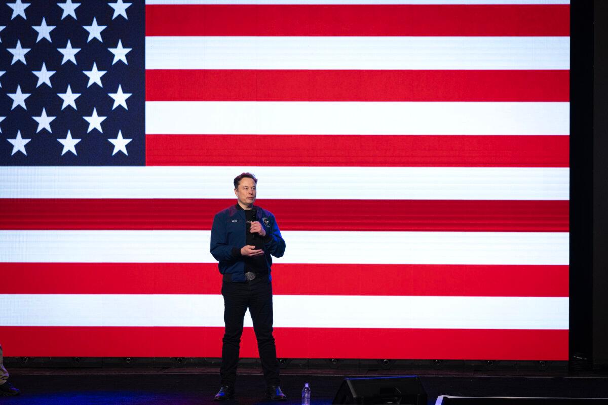Billionaire businessman Elon Musk speaks during a town hall meeting at the KI Convention Center in Green Bay, Wis., on March 30, 2025. (Scott Olson/Getty Images)