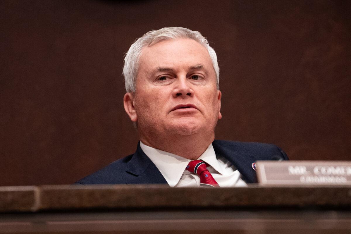 Chairman of the House Oversight Committee Rep. James Comer (R-Ky.) presides over a hearing on Capitol Hill in Washington on March 5, 2025. Comer has opened an investigation into California's high-speed rail project. (Madalina Vasiliu/The Epoch Times)
