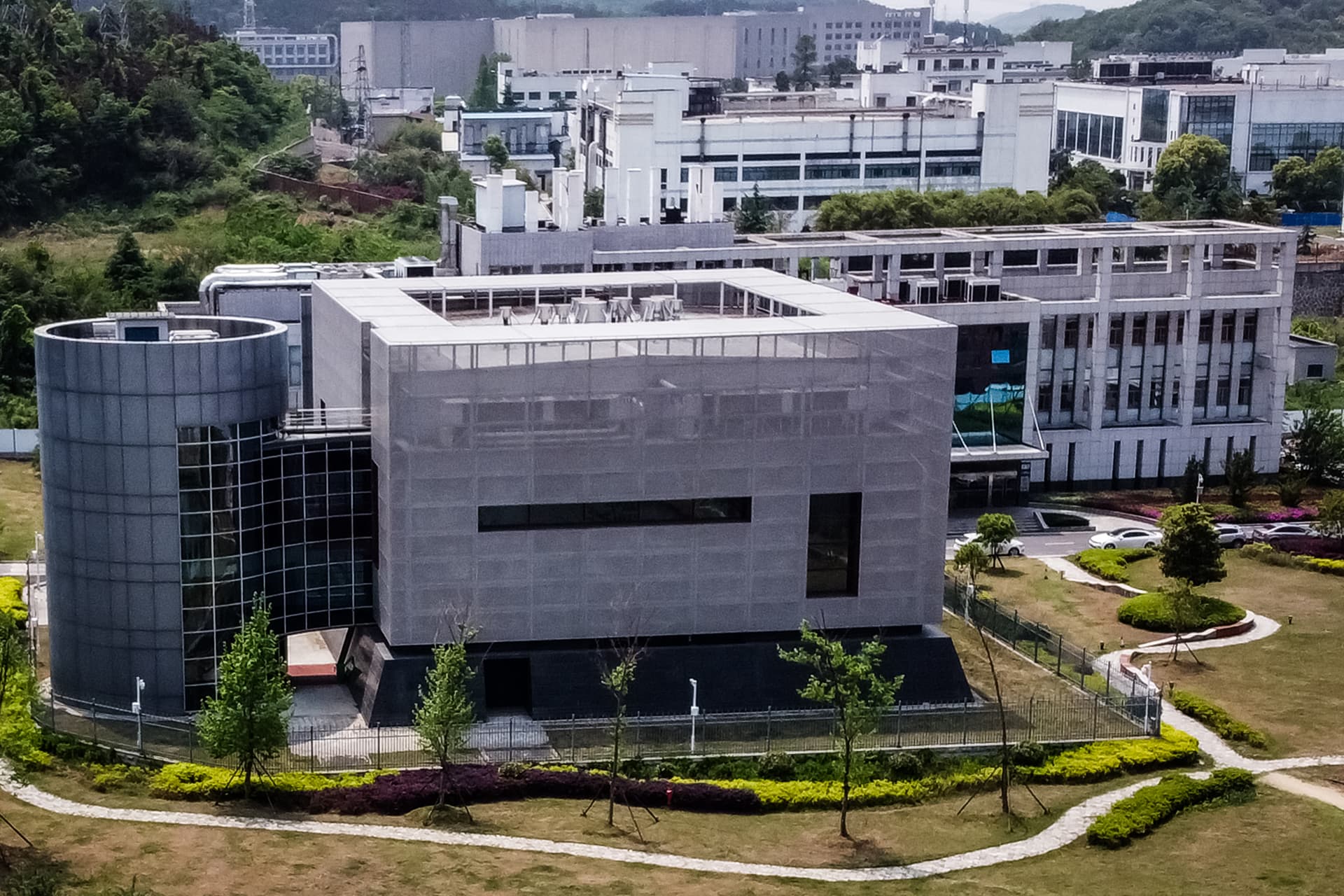 An aerial view shows the P4 laboratory at the Wuhan Institute of Virology in Wuhan, China, on April 17, 2020. (Hector Retamal/AFP via Getty Images)