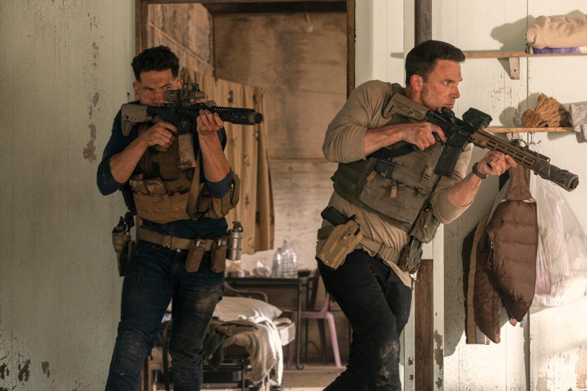 Braxton (Jon Bernthal, L) and Wolff (Ben Affleck), in "The Accountant 2." (Amazon-MGM Studios)