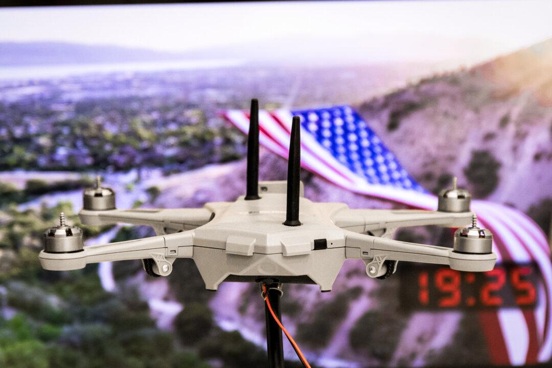 A Teal Drones workstation sits ready for use in Salt Lake City on Feb. 21, 2025. (John Fredricks/The Epoch Times)