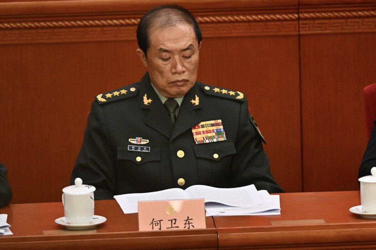 Gen. He Weidong, vice chairman of China's Central Military Commission (CMC), attends the opening ceremony of the Chinese People's Political Consultative Conference in Beijing on March 4, 2025. (Pedro Pardo/AFP via Getty Images)