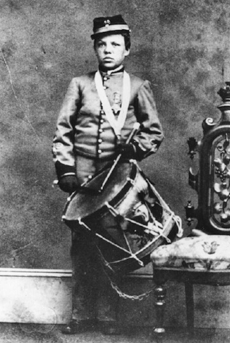 Willie Johnston, at age 13, the youngest Medal of Honor recipient. The uniform shows him as a member of Company 60, 1st Battalion, Invalid Corps. (Public Domain)