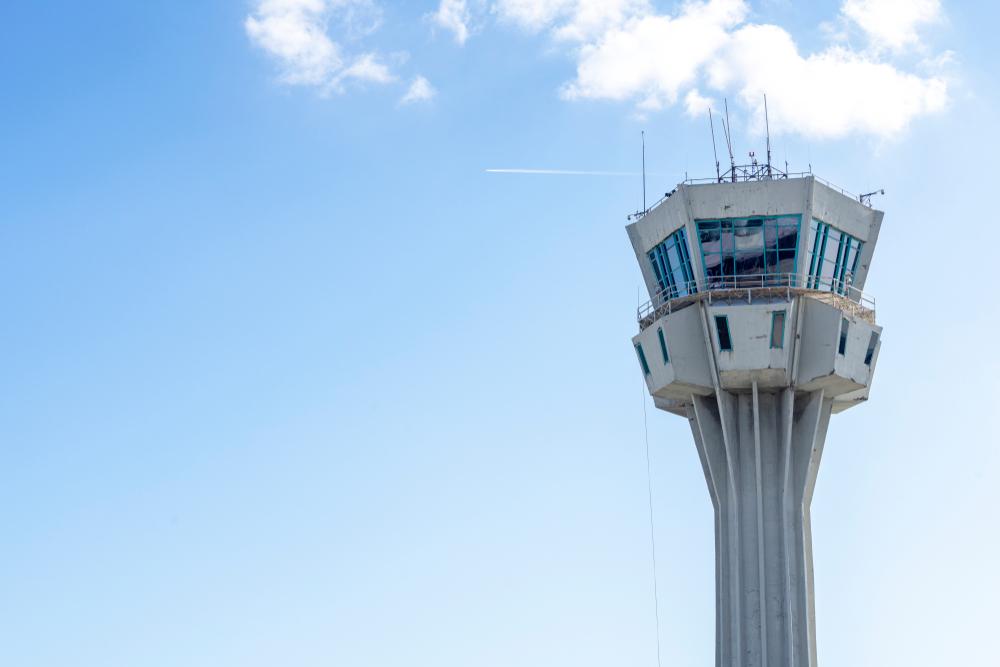 View of air traffic control tower in the Airport. (Gokhan Dogan/Shutterstock)