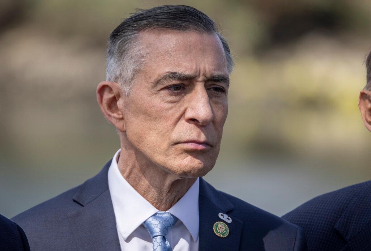 Rep. Darrell Issa (R-Calif.) speaks in San Diego on April 22, 2025. (John Fredricks/The Epoch Times)