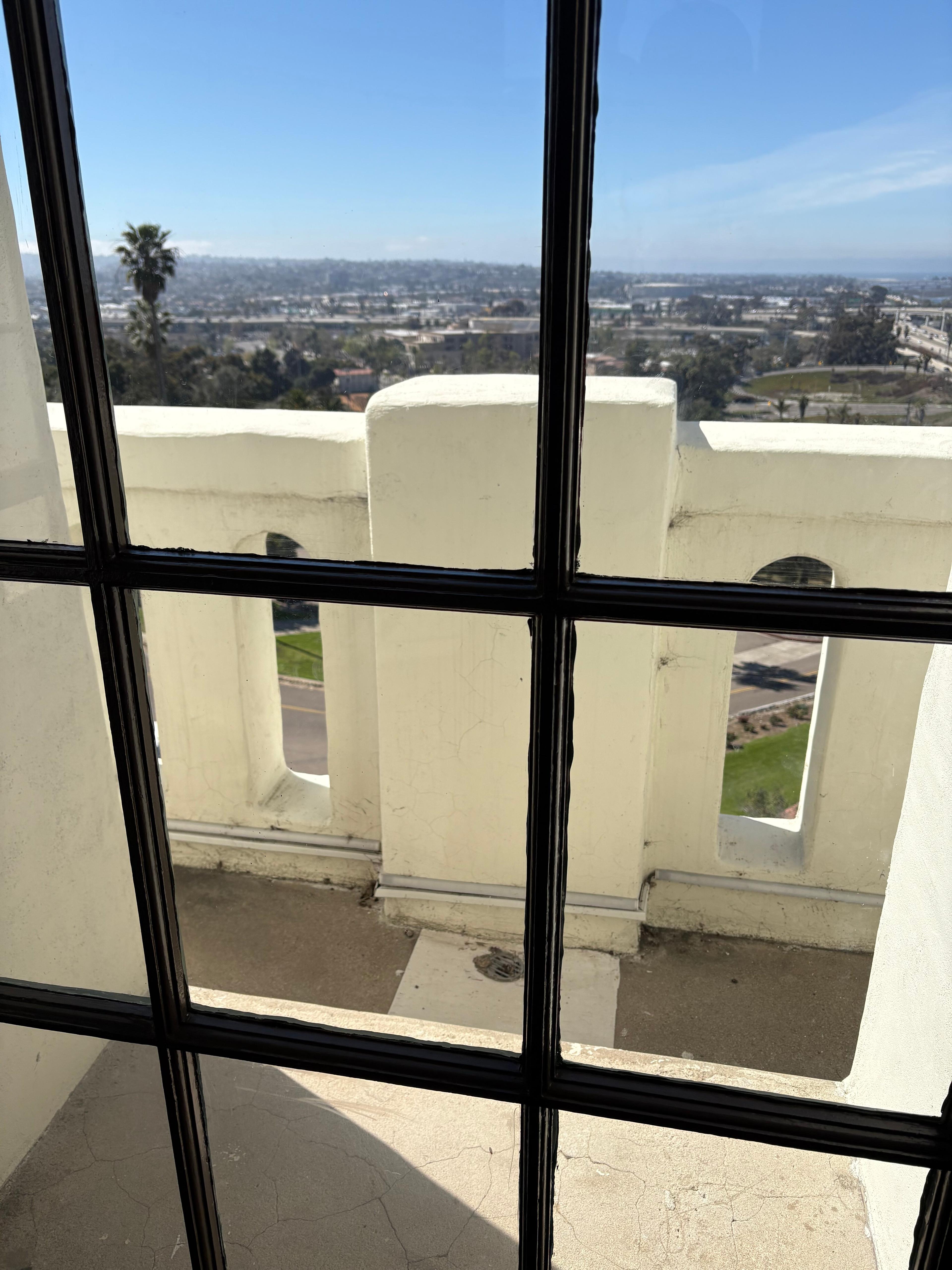 Views of San Diego are visible out of the Presidio's windows and balconies. (Deena C. Bouknight)