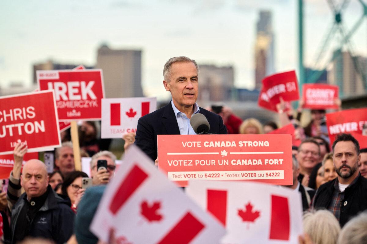 Liberal Leader Mark Carney holds an election rally in Windsor, Ontario, Canada, on April 26, 2025. (Dominic Gwinn/Middle East Images/AFP via Getty Images)