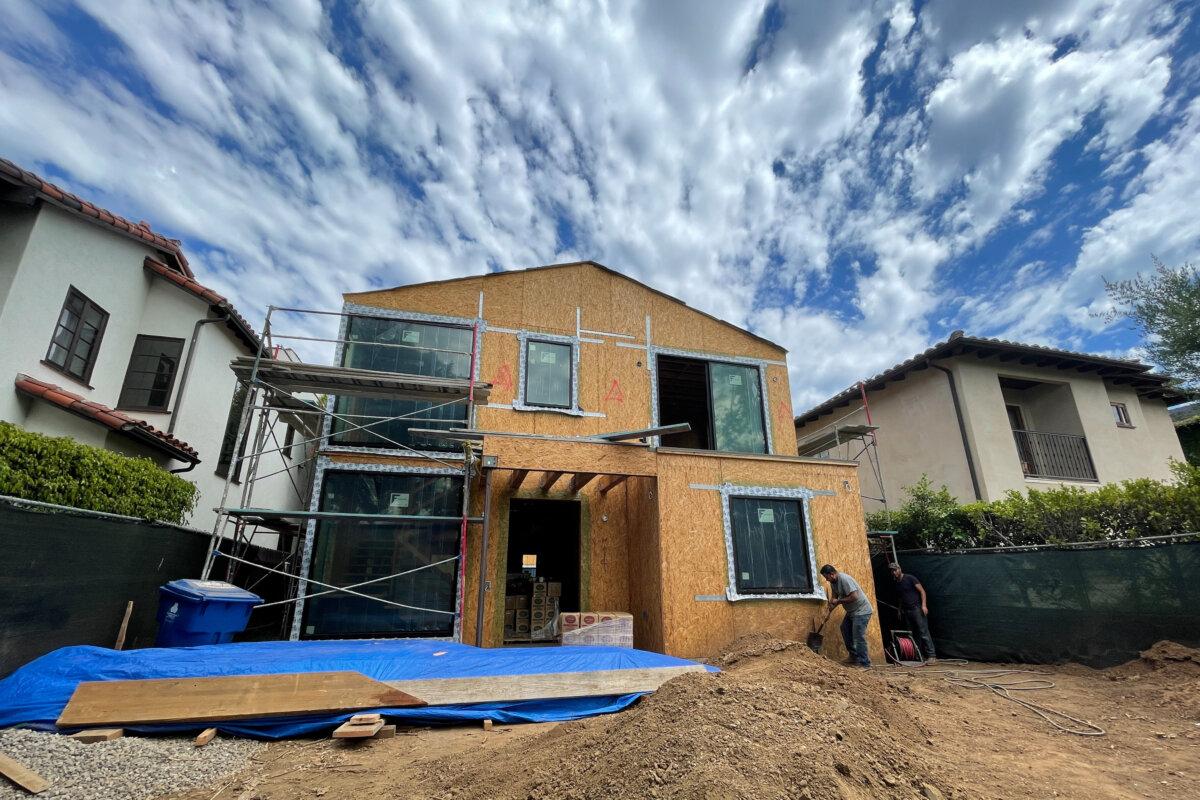 A house under construction is seen in Los Angeles on June 22, 2022. (Lucy Nicholson/Reuters)