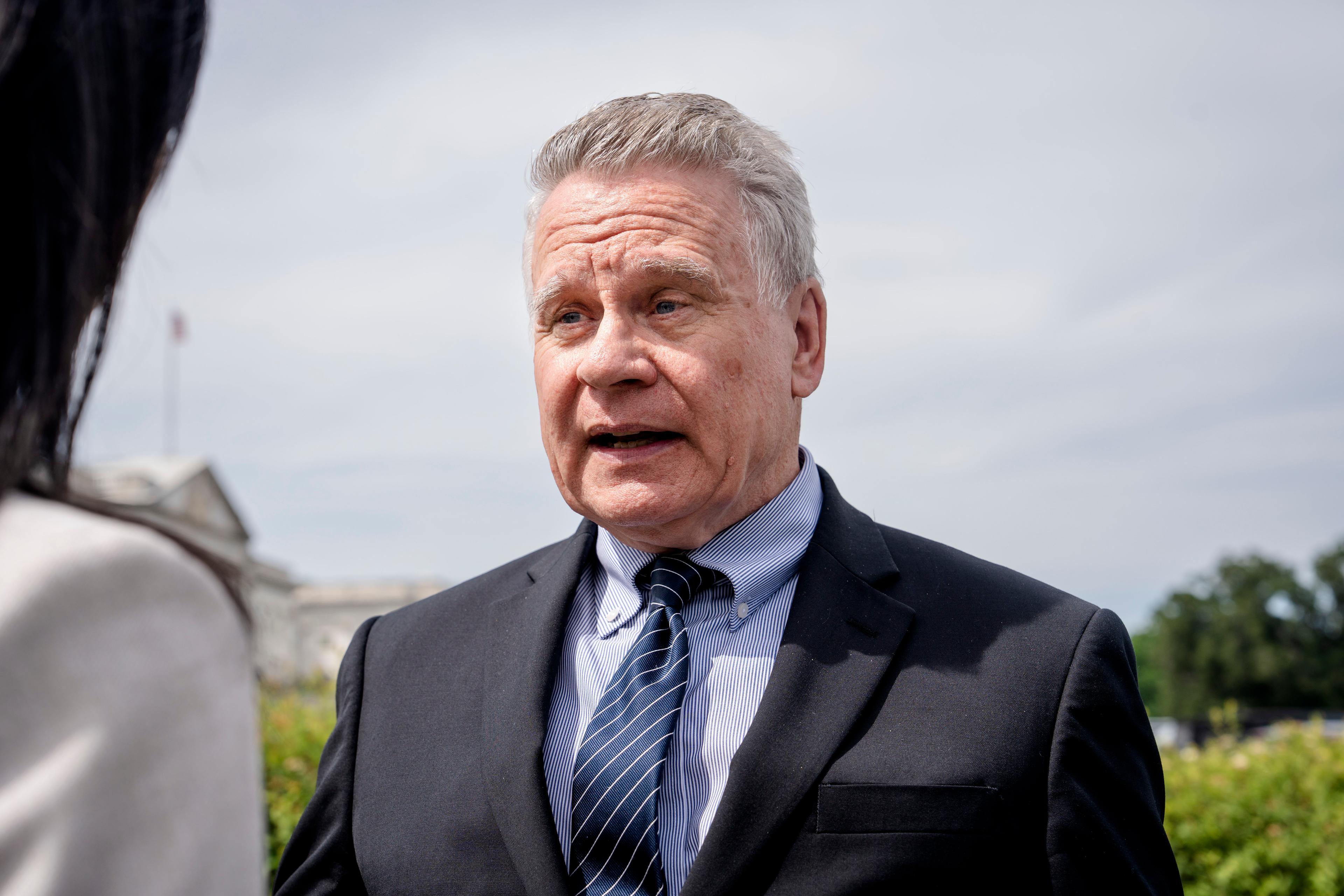 Rep. Chris Smith (R-N.J.), co-chair of the Congressional-Executive Commission on China, speaks about the Stop Forced Organ Harvesting Act passed by the House, on Capitol Hill in Washington on May 7, 2025. (Madalina Vasiliu/The Epoch Times)