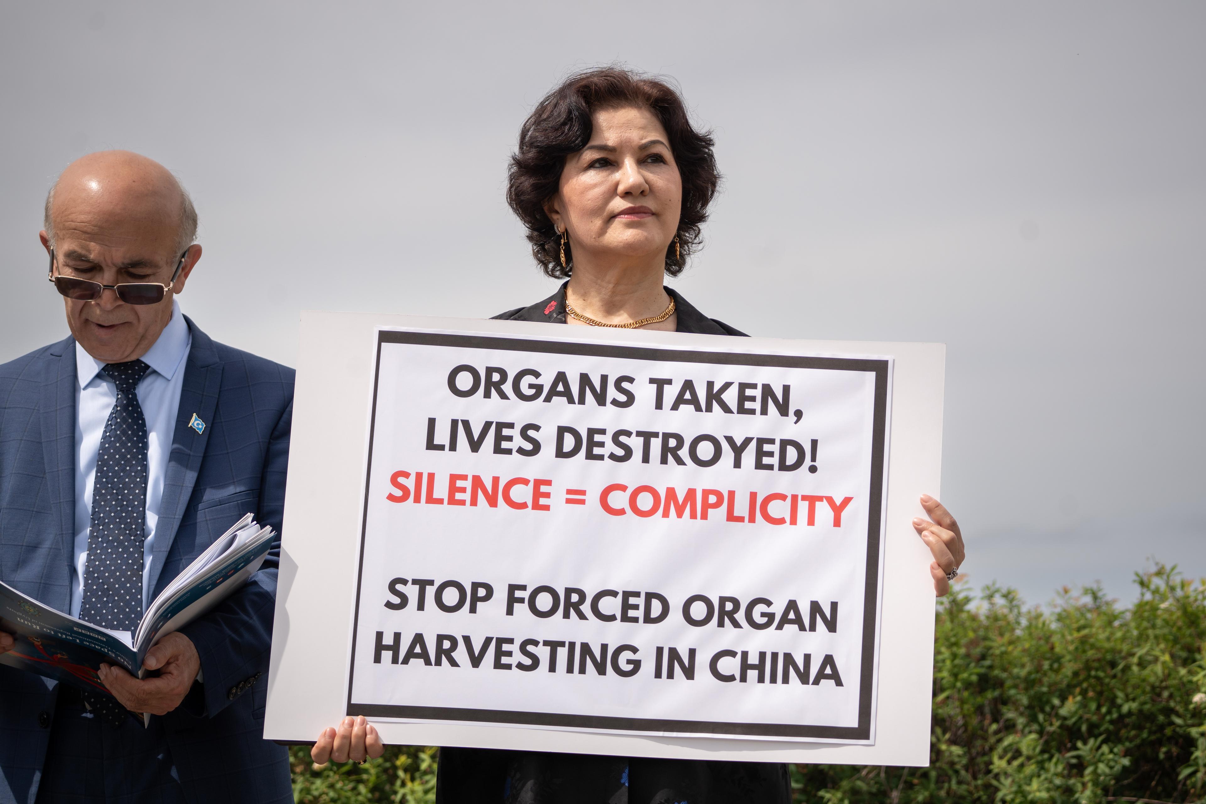 Rushan Abbas, Campaign for Uyghurs founder, speaks about the Stop Forced Organ Harvesting Act passed by the House, on Capitol Hill in Washington on May 7, 2025. (Madalina Vasiliu/The Epoch Times)