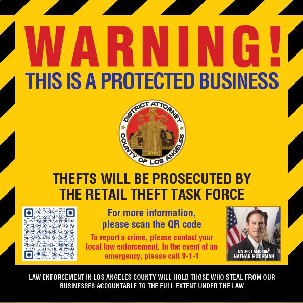 Los Angeles County District Attorney Nathan Hochman said 10,000 warning decals will be available for local stores beginning May 16, 2025. (Los Angeles County District Attorney's Office)