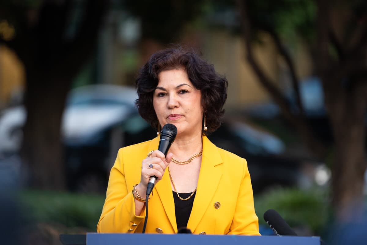 Campaign for Uyghurs founder Rushan Abbas speaks during an event at the Victims of Communism Memorial in Washington on June 4, 2025. (Madalina Vasiliu/The Epoch Times)