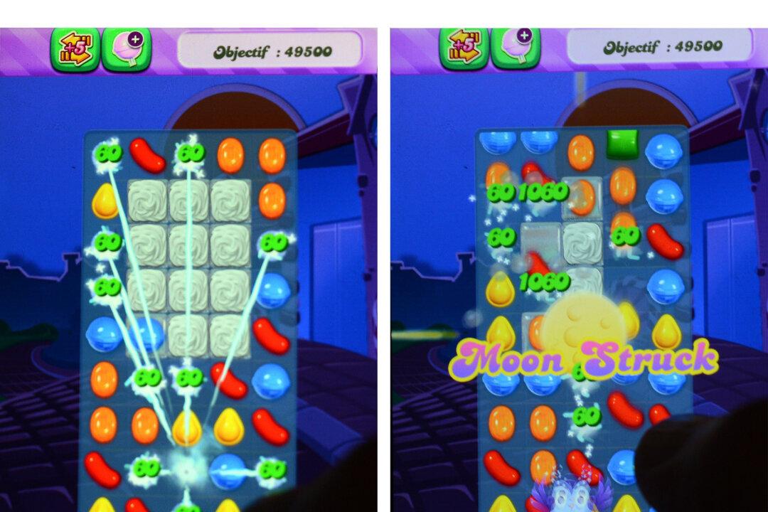 In Candy Crush, game juice comes in the form of instant feedback—like a white flash of light or pop up praise on the screen—whenever you make the right matches. (Gabriel Bouys/AFP via Getty Images)