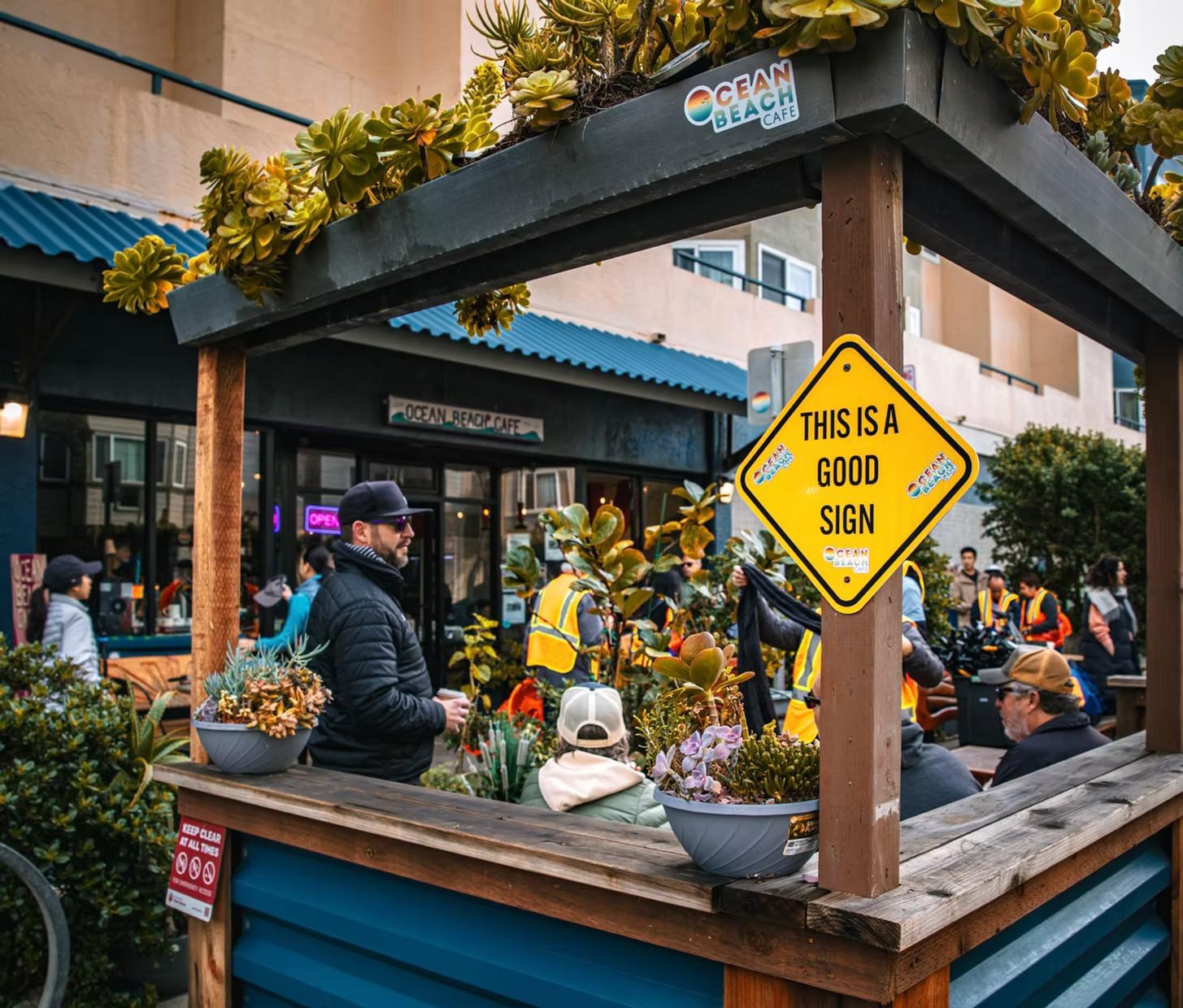 The entrance of Ocean Beach Cafe in San Francisco. (Courtesy of Ocean Beach Cafe)