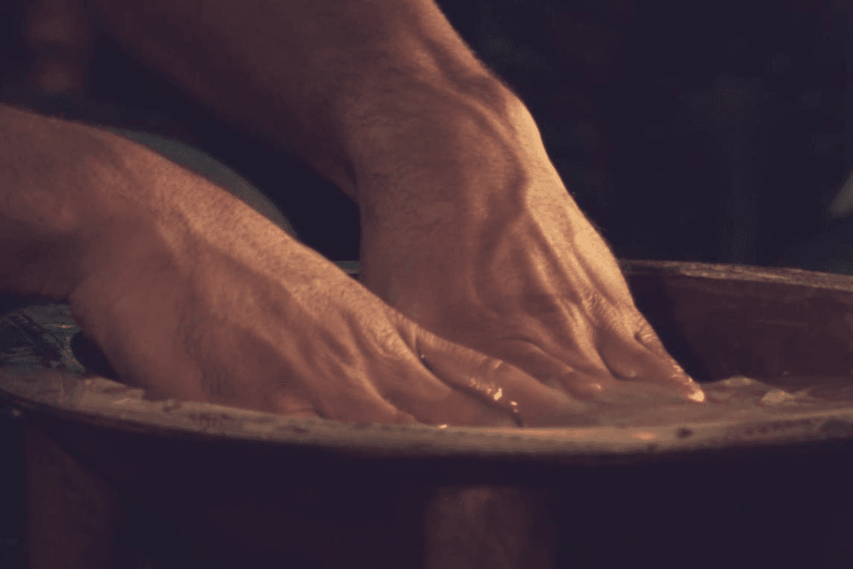 Powdered kava roots being massaged. (Courtesy of Root of Happiness)