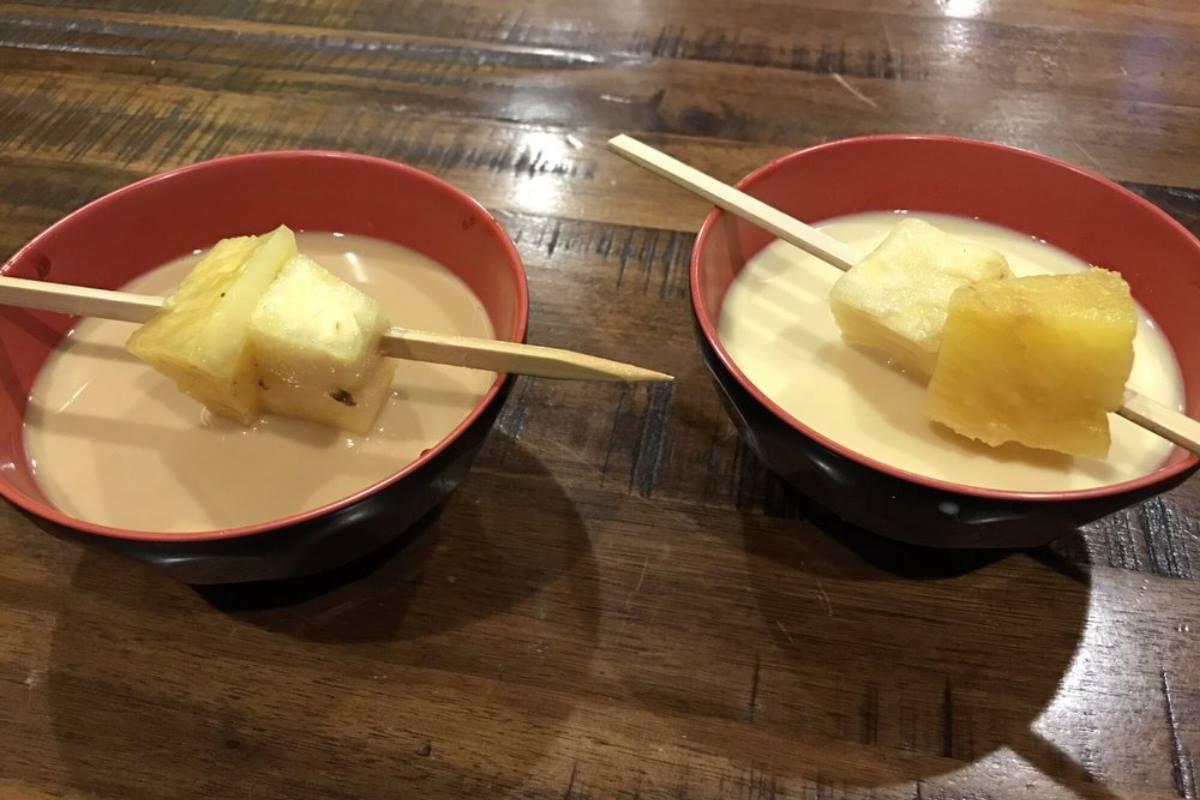 Kava tea served with pineapple on top. (Courtesy of Root of Happiness)