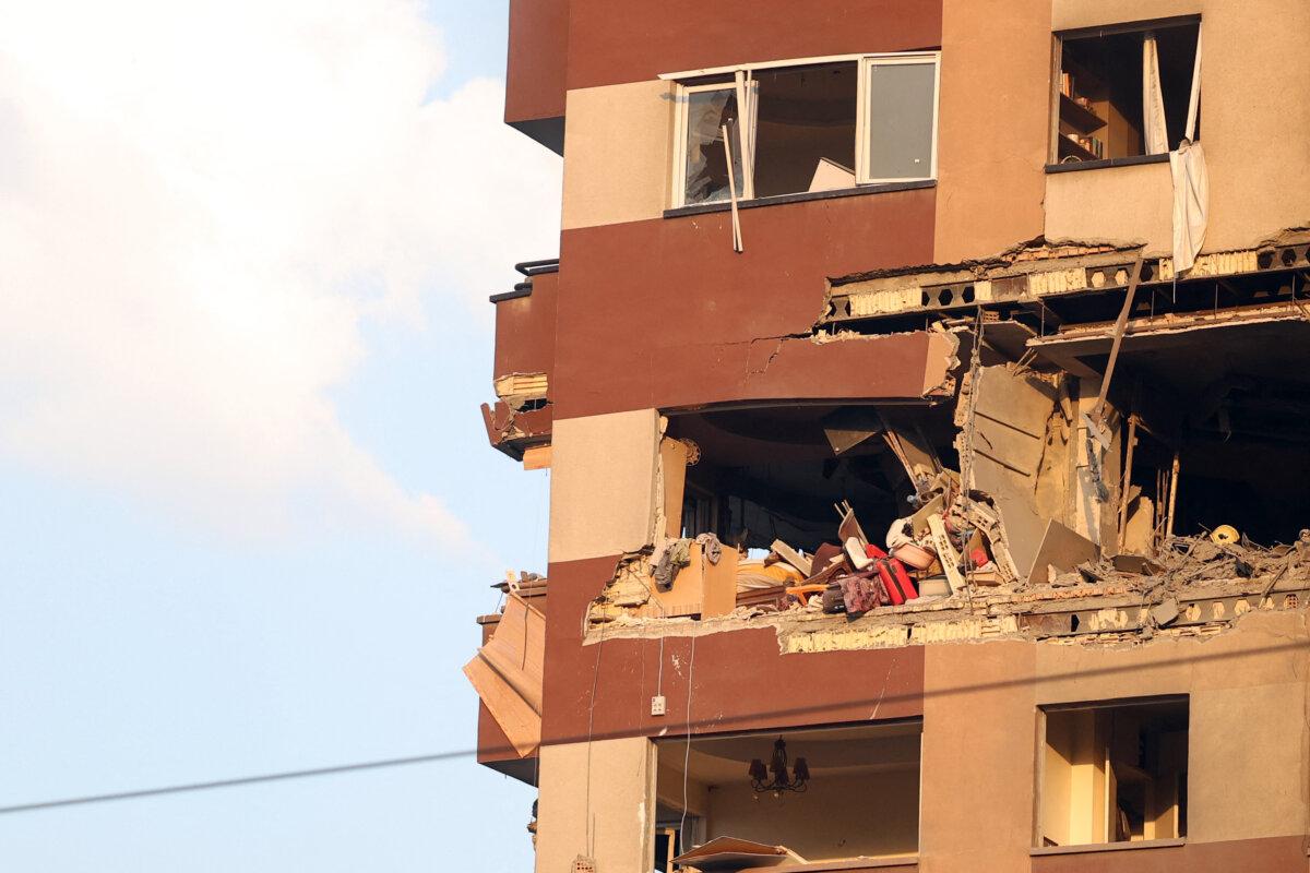 A picture taken on June 13, 2025, shows a partial view of a destroyed apartment in a building targeted by an Israeli strike on the Iranian capital Tehran early in the morning. (-/AFP via Getty Images)