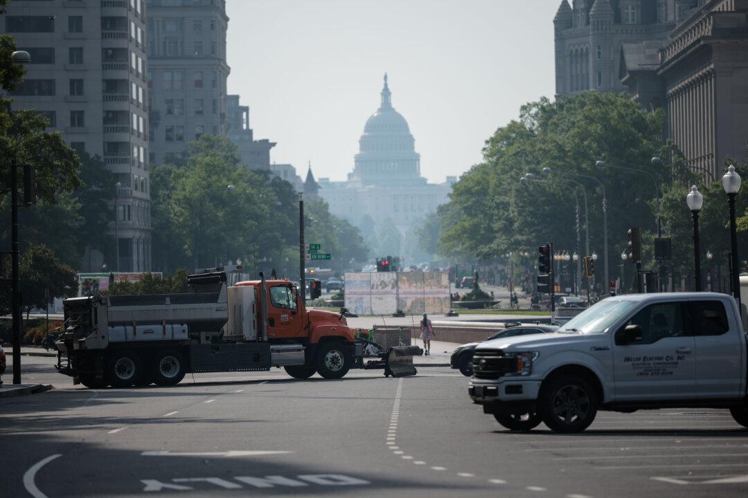 Security fencing ahead of the Army's 250th birthday parade and celebration around the National Mall in Washington on June 13, 2025. (Kayla Bartkowski/Getty Images)