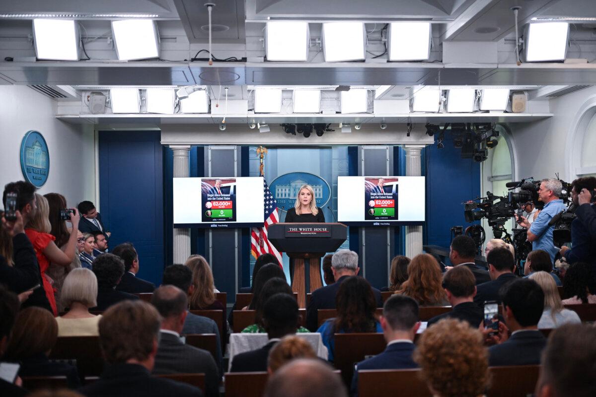 White House Press Secretary Karoline Leavitt speaks during the daily briefing in the Brady Briefing Room of the White House in Washington on June 19, 2025. (Alex Wroblewski /AFP via Getty Images)