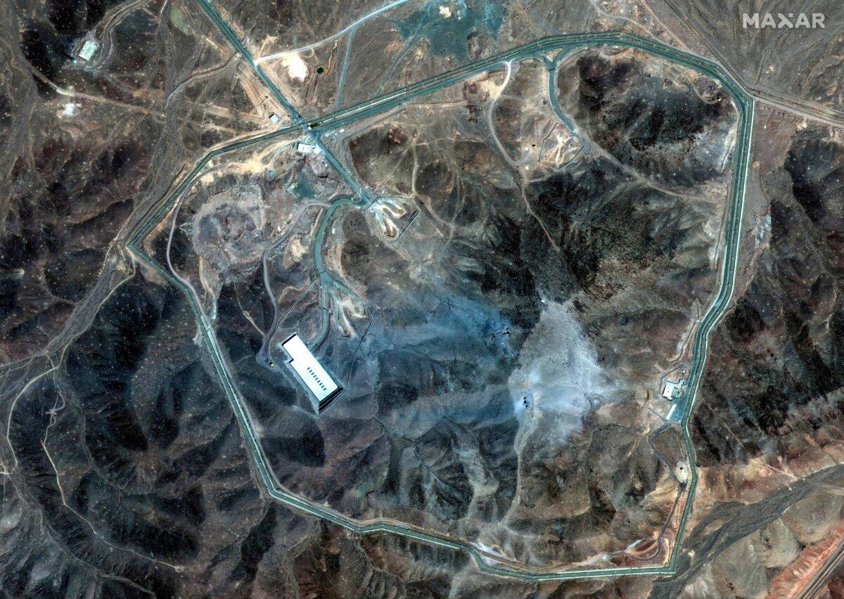 A satellite view shows an overview of the Fordow complex, after the United States struck the underground nuclear facility, near Qom, Iran, on June 22, 2025. (Maxar Technologies/Handout via Reuters)