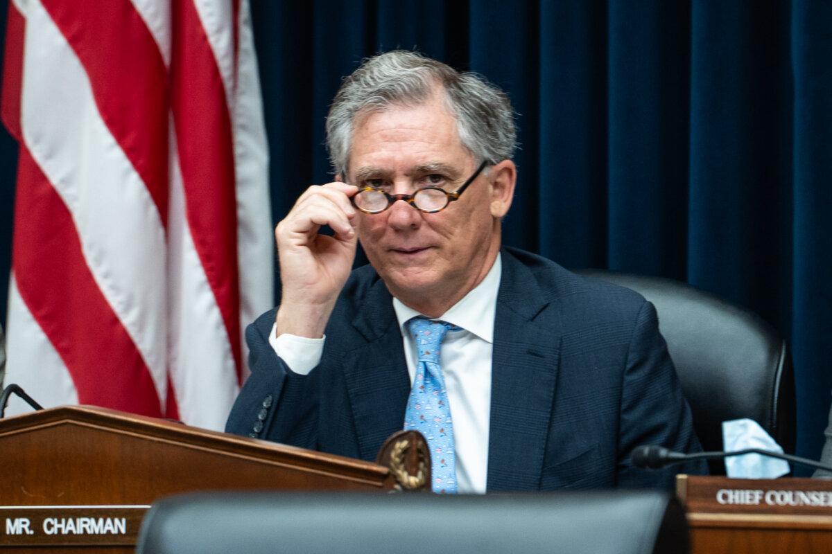Chairman of the House Financial Services Committee Rep. French Hill (R-Ark.) presides over a hearing on Capitol Hill in Washington on June 24, 2025. (Madalina Kilroy/The Epoch Times)