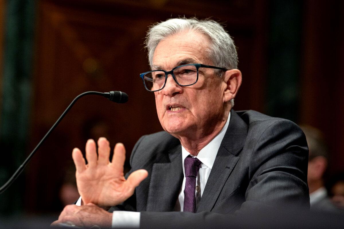 Fed Chair Jerome Powell testifies before the Senate Committee on Banking, Housing, and Urban Affairs during a hearing to “examine the Semiannual Monetary Policy Report to the Congress” on Capitol Hill in Washington on June 25, 2025. (Kent Nishimura/Getty Images)