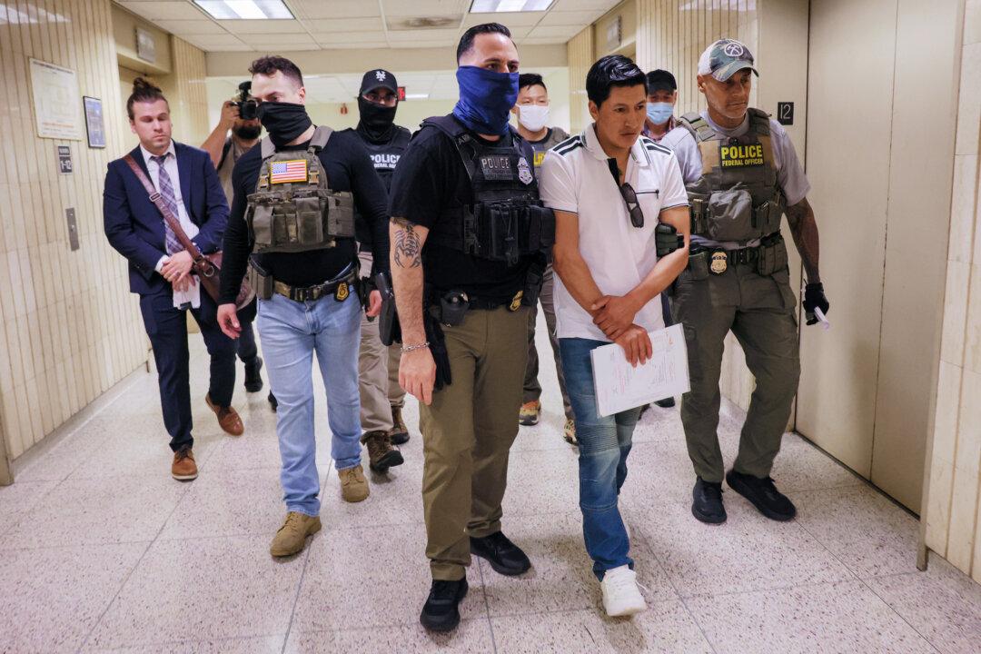 Federal agents detain a man after he attended a court hearing in immigration court at the Jacob K. Javitz Federal Building in New York City on June 30, 2025. The Supreme Court recently issued a decision on June 23 allowing the Trump administration to resume deportations to countries other than their country of origin. (Michael M. Santiago/Getty Images)