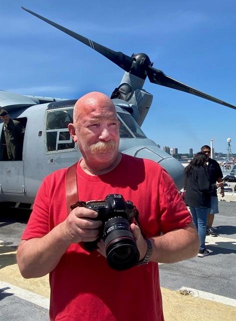Richard Moore behind the lens at Fleet Week in New York City on May 24, 2024. (Courtesy of Leslie Moore)