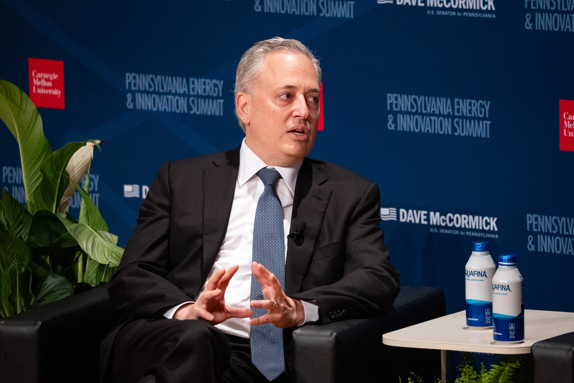 David Sacks, President Donald Trump's AI and Crypto Czar, speaks at the Pennsylvania Energy and Innovation Summit at Carnegie Mellon University in Pittsburgh on July 15, 2025. (Samira Bouaou/The Epoch Times)