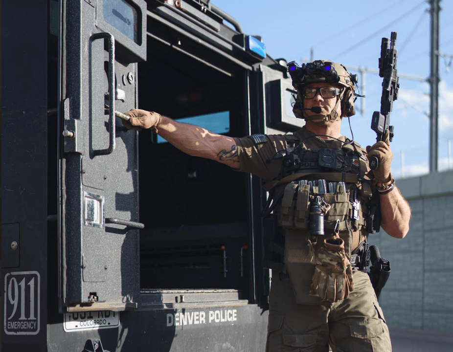 Justin Dodge during rehabilitation and back in the field. (Courtesy of Justin Dodge)